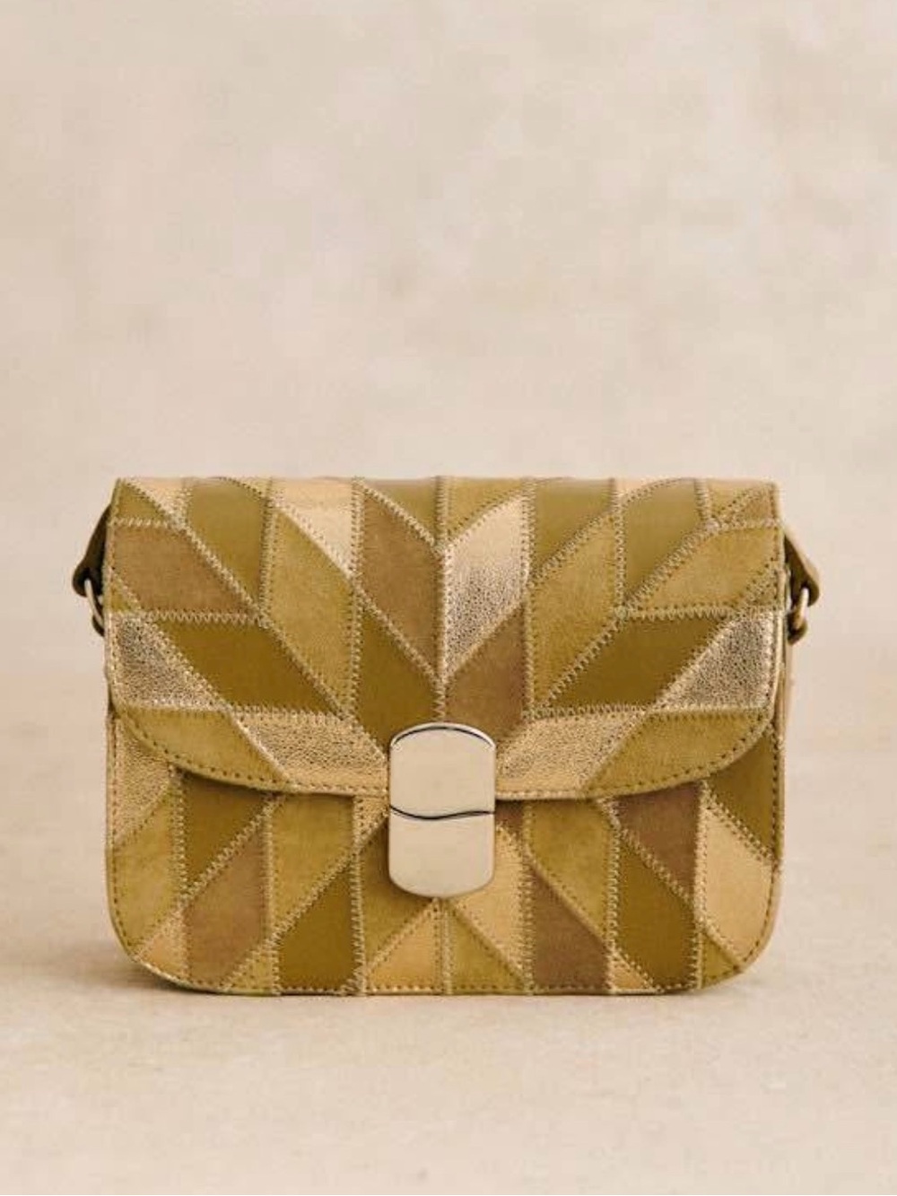Sezane Mini Milo Patchwork Suede & Leather Crossbody NWT